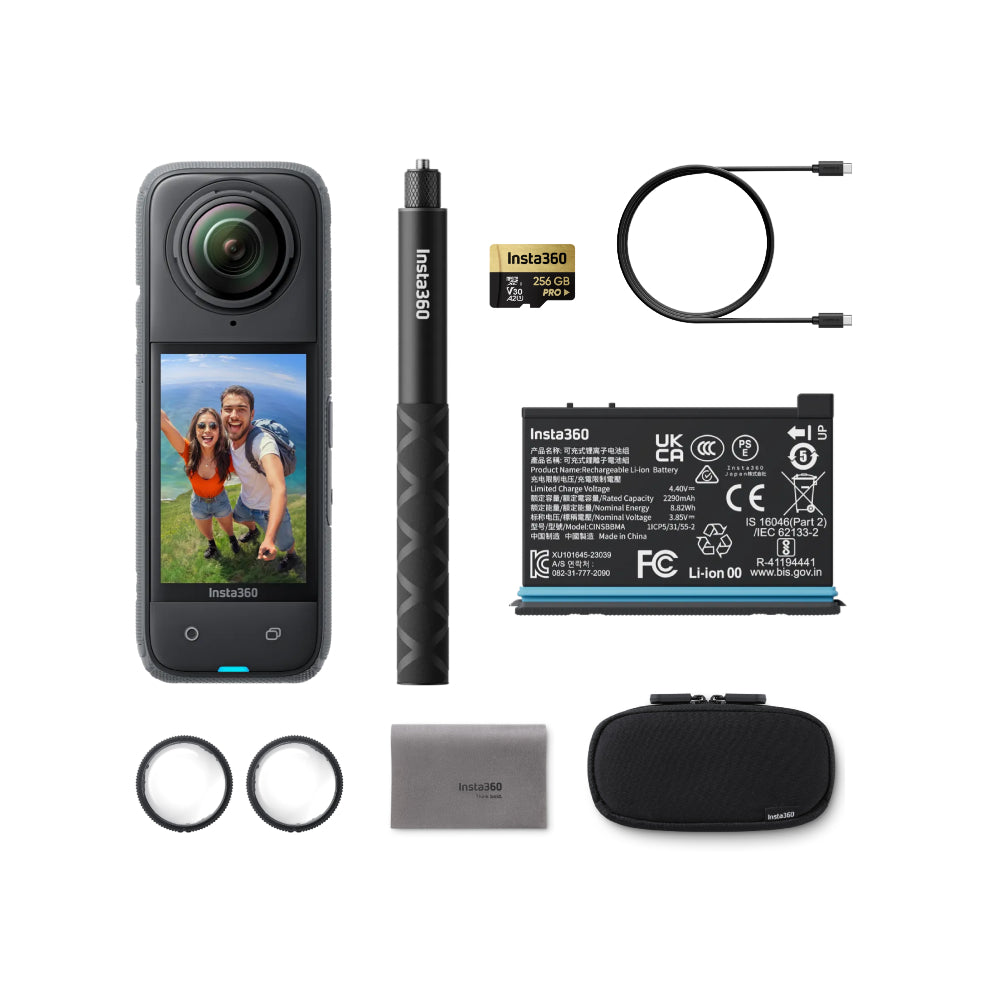Insta360 X4 Adventure Bundle - 8K Waterproof 360 Action Camera, 4K