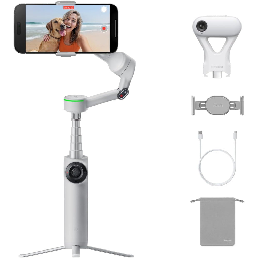 Insta360 Handheld Gimbals Flow 2 Pro Ai Tracker Bundle Stone Gray