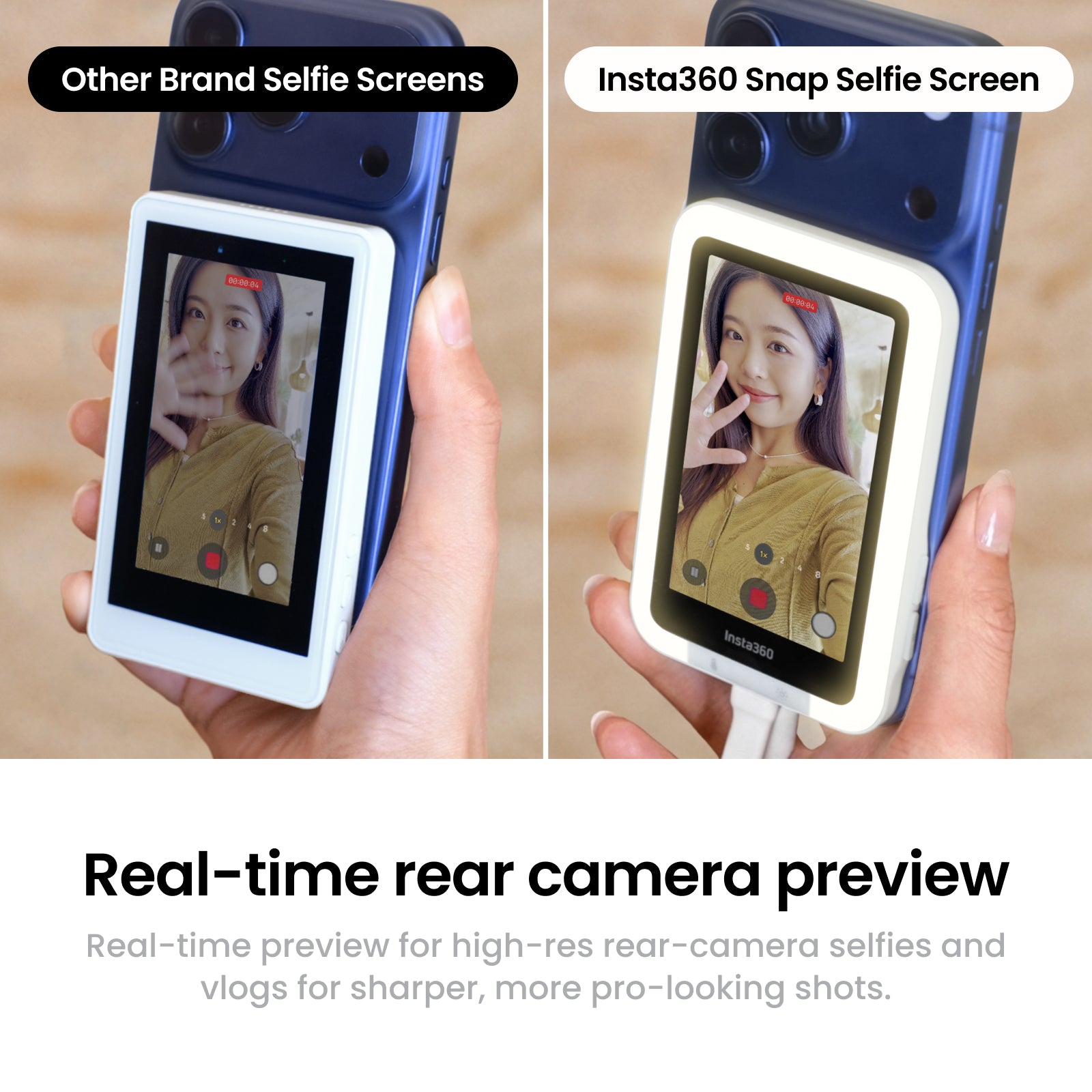 Insta360 Snap with Light | Magnetic Selfie Screen with LED Light