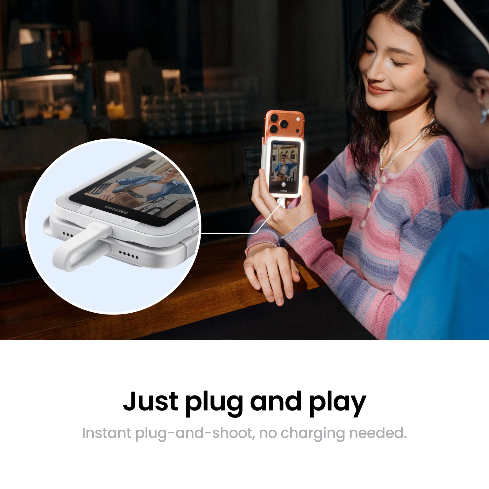 Insta360 Snap with Light | Magnetic Selfie Screen with LED Light