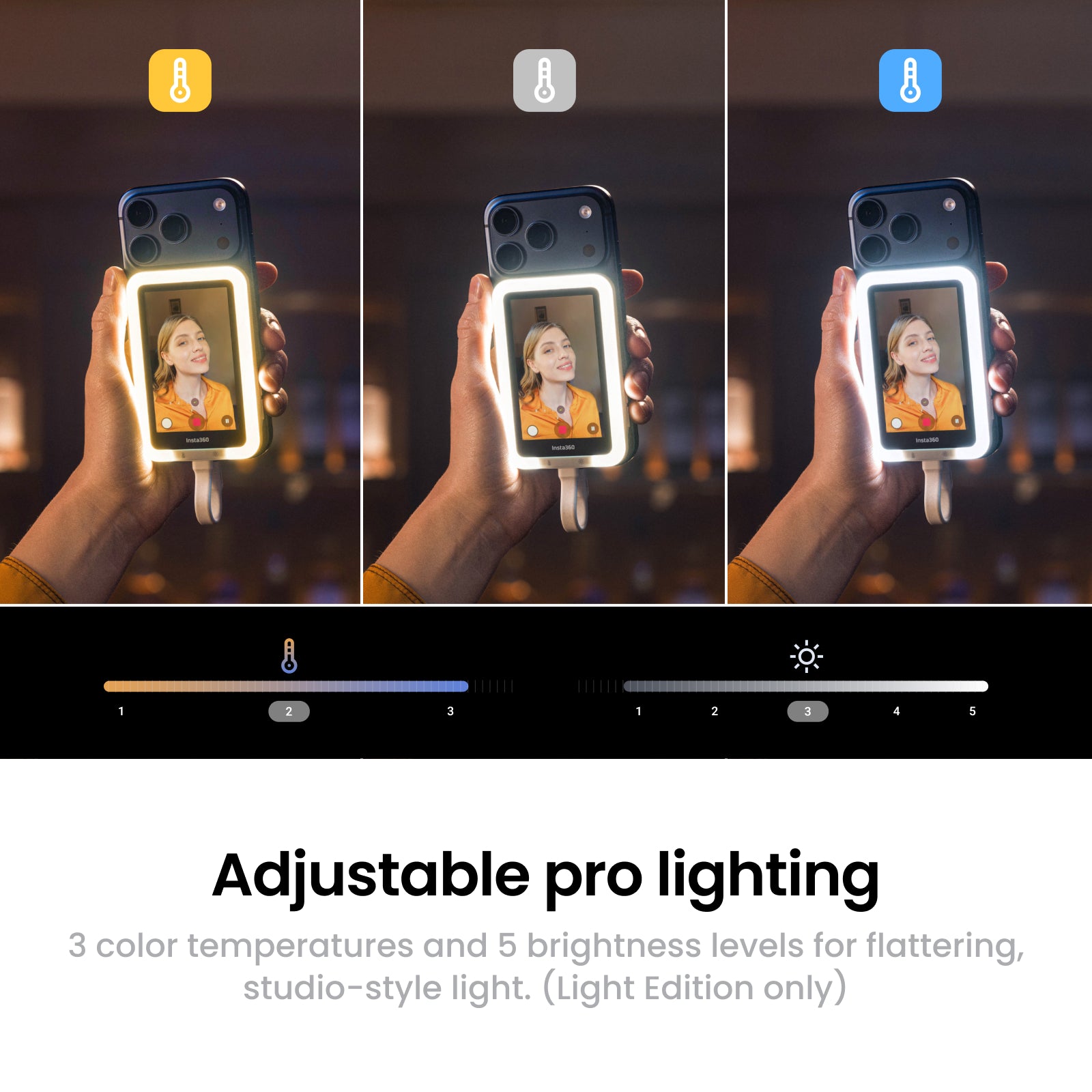 Insta360 Snap with Light | Magnetic Selfie Screen with LED Light